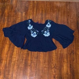 Blue Floral Blouse